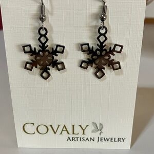 Black Snowflake Earrings